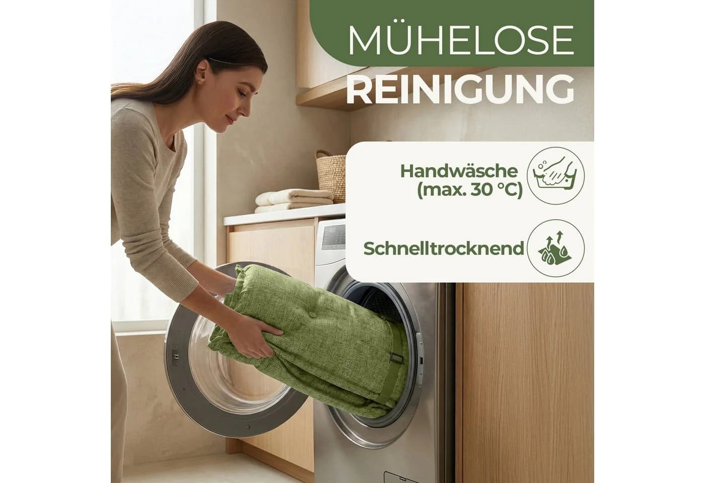 Petsation Hochlehnerauflage Florence Olivgrün mit Schaumstoffpolster - Bild 5
