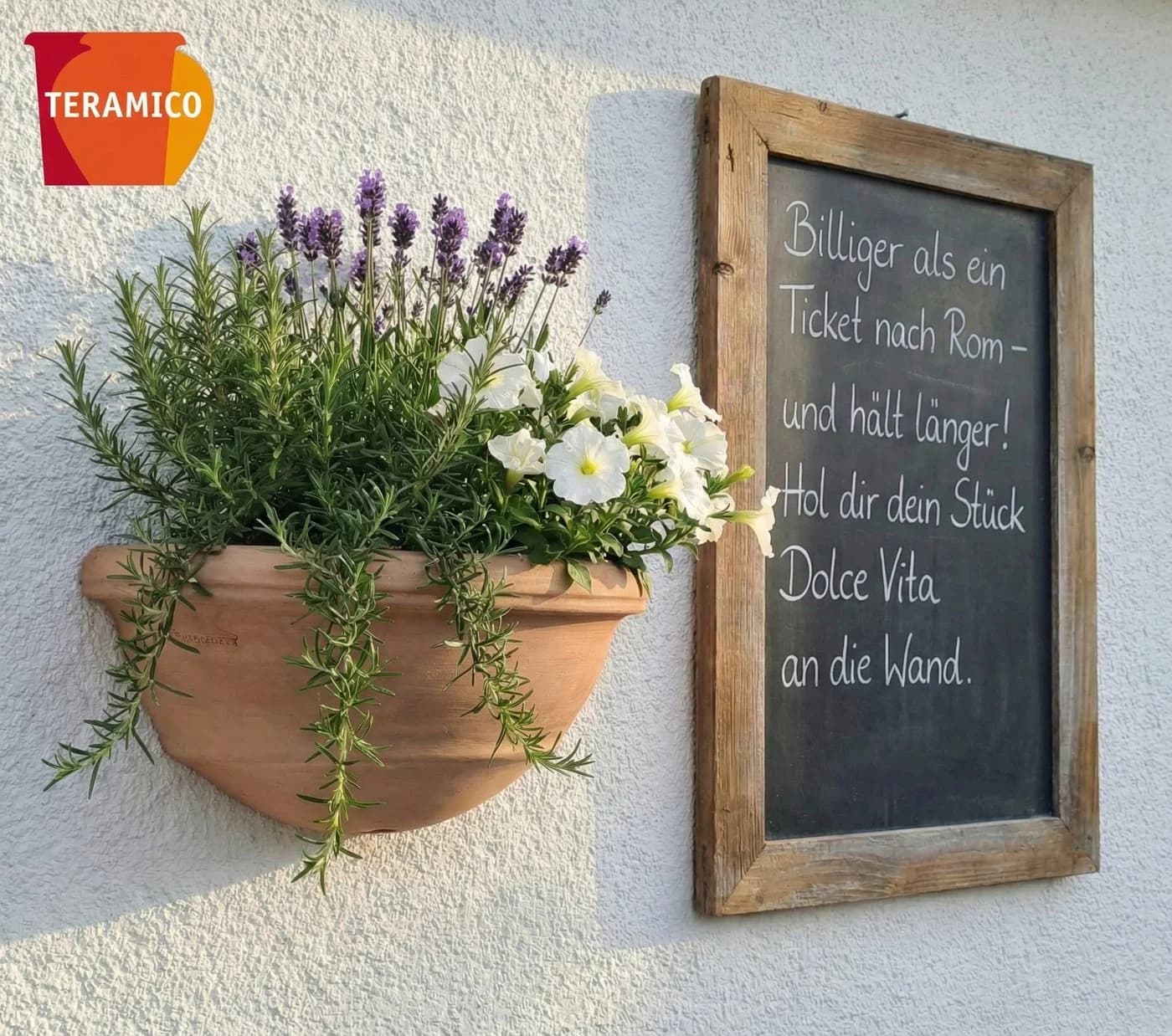 Teramico Blumentopf Wandhänger Terrakotta 41cm Frostfest - Bild 5