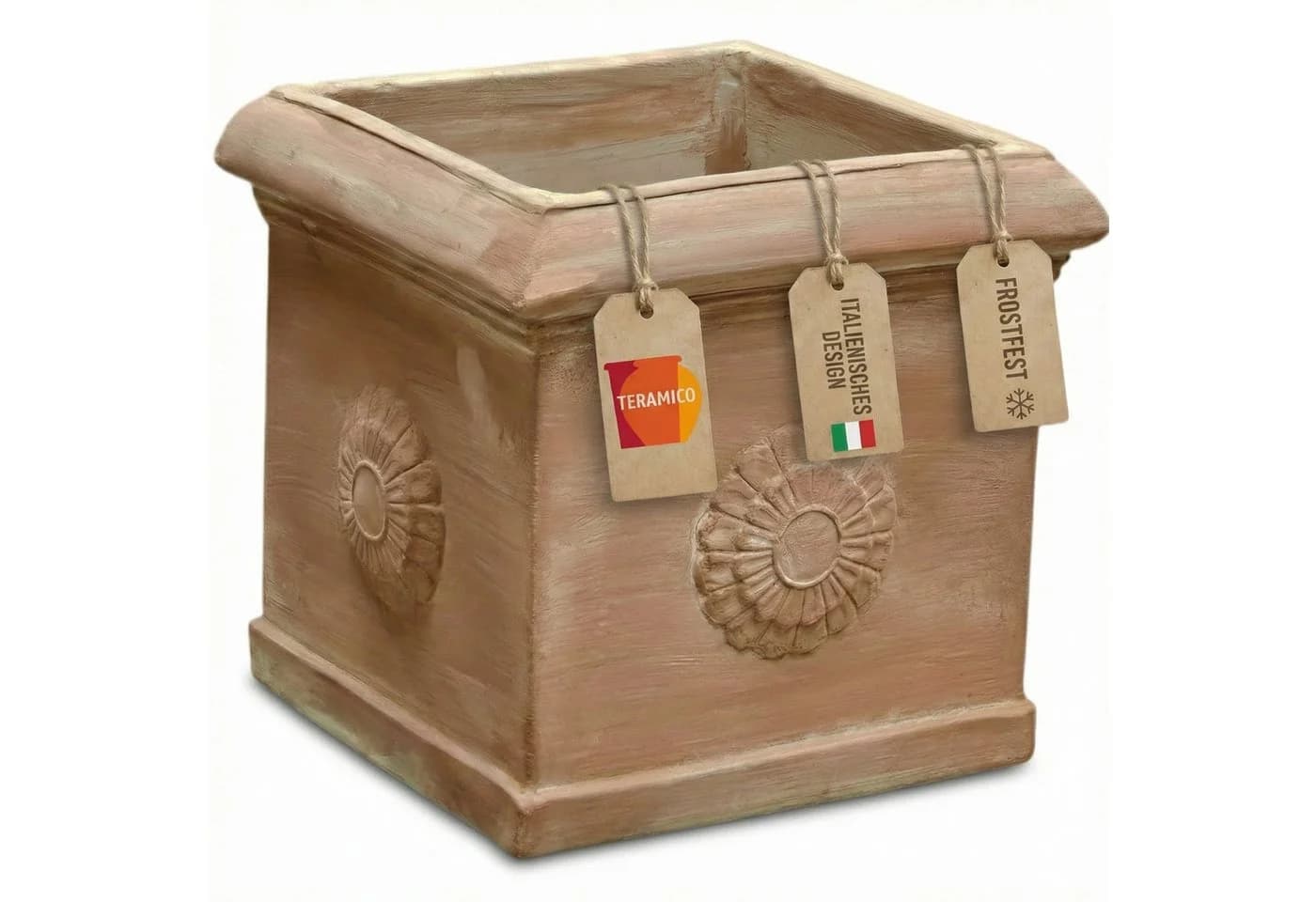 Teramico Blumentopf Terrakotta Cubo Rosone 30cm frostfest - Bild 2