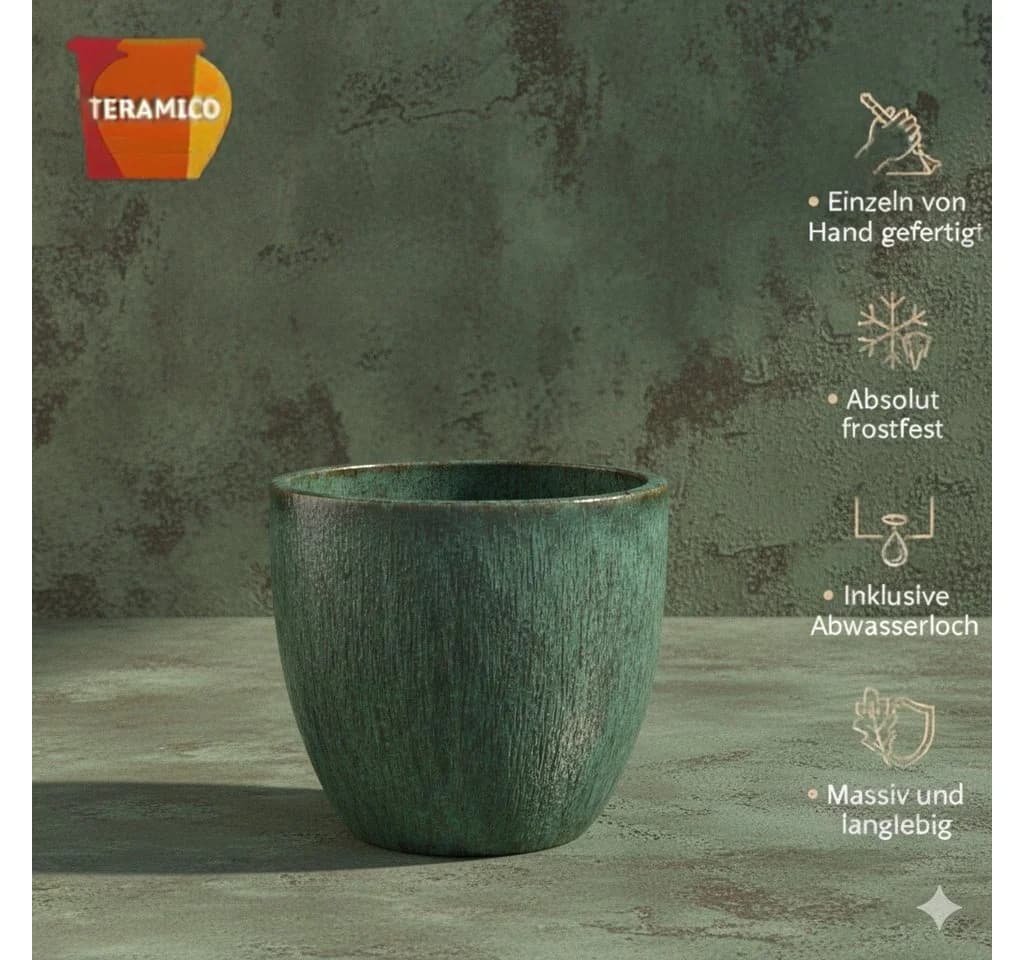 Teramico Blumentopf "Egg Pot" Moosgrün Ø 21 cm - Bild 4