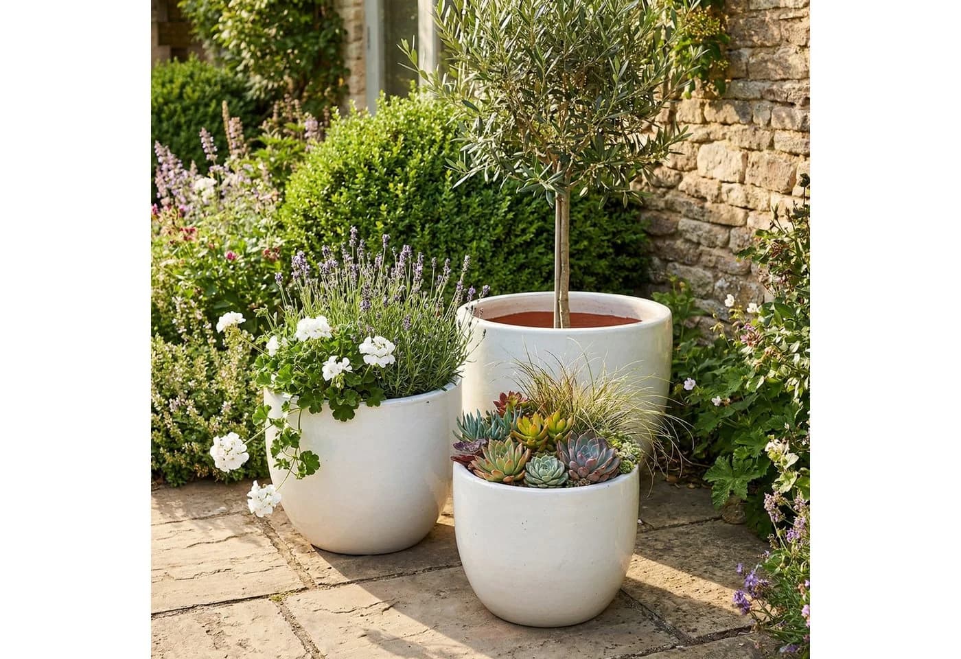Teramico Blumentopf EGG-POT Keramik Weiß Ø 21 cm frostfest - Bild 5