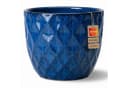 Teramico Blumentopf "Diamant" Royal Blau Glasiert Frostfest Bild 2