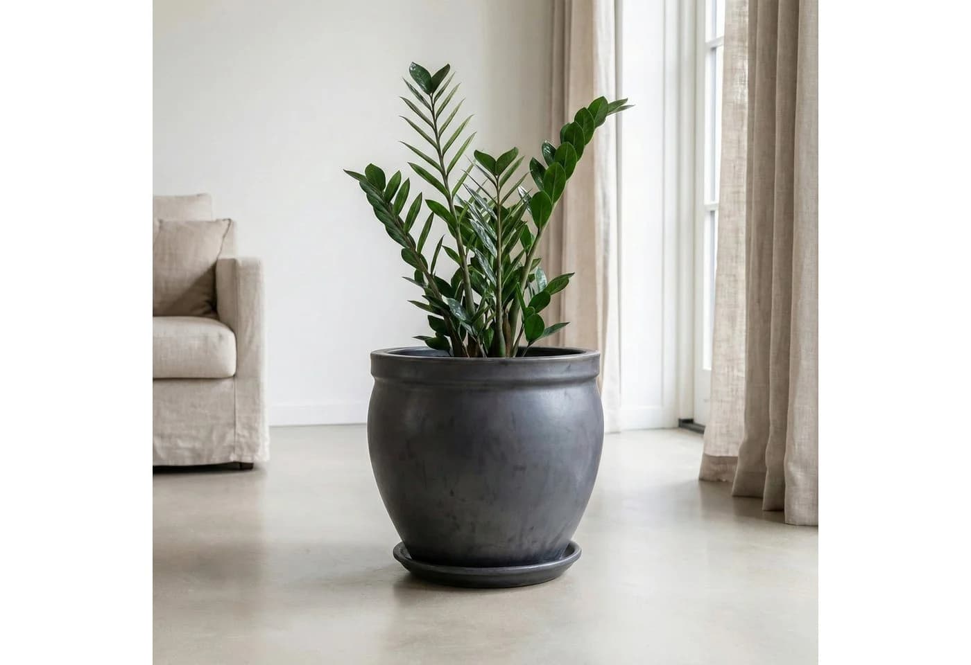 Teramico Blumentopf "Tall" Ø 21 cm Anthrazit Keramik - Bild 5