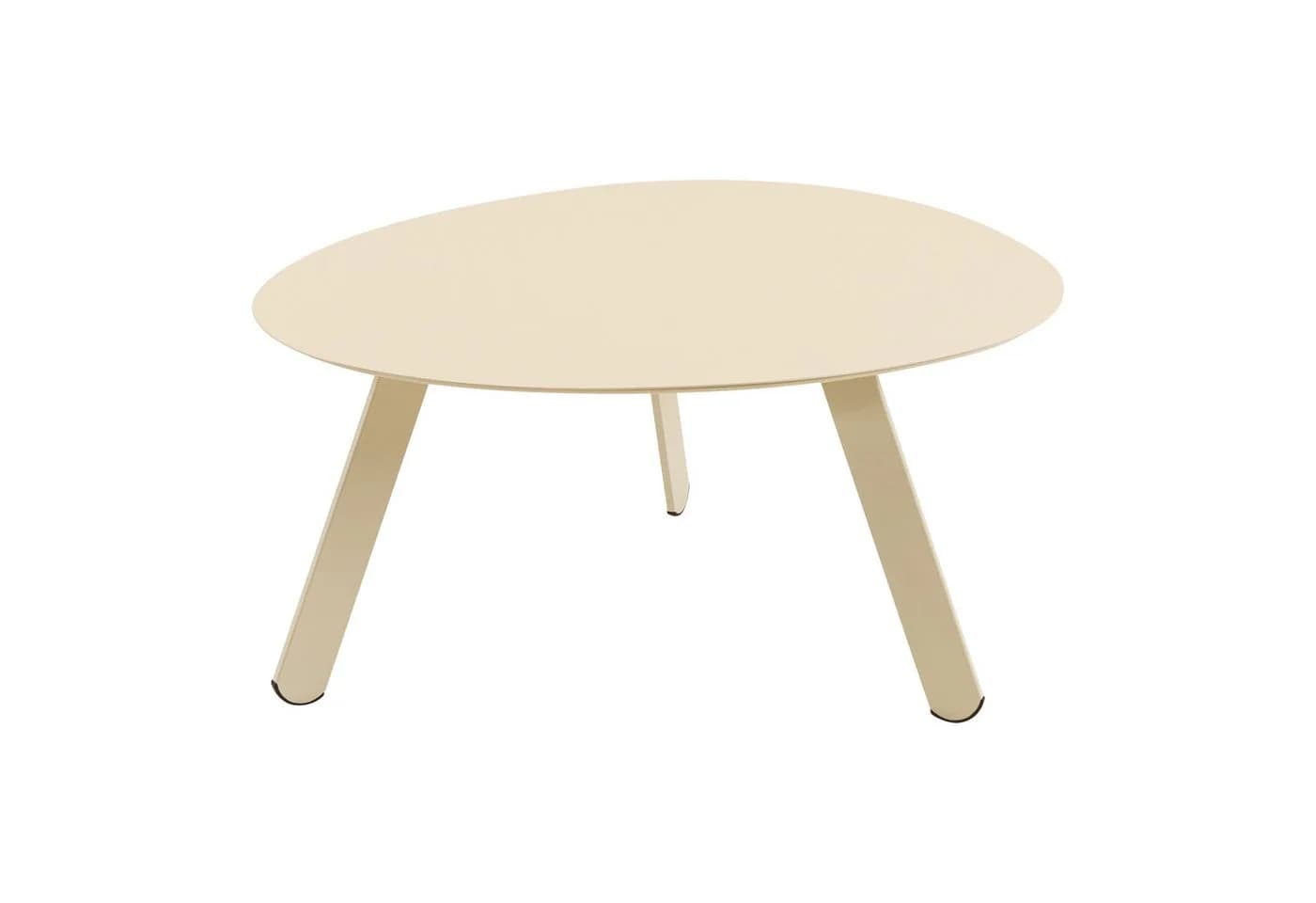 habeig Gartentisch Ovaler Beistelltisch Stahl Creme - Bild 2