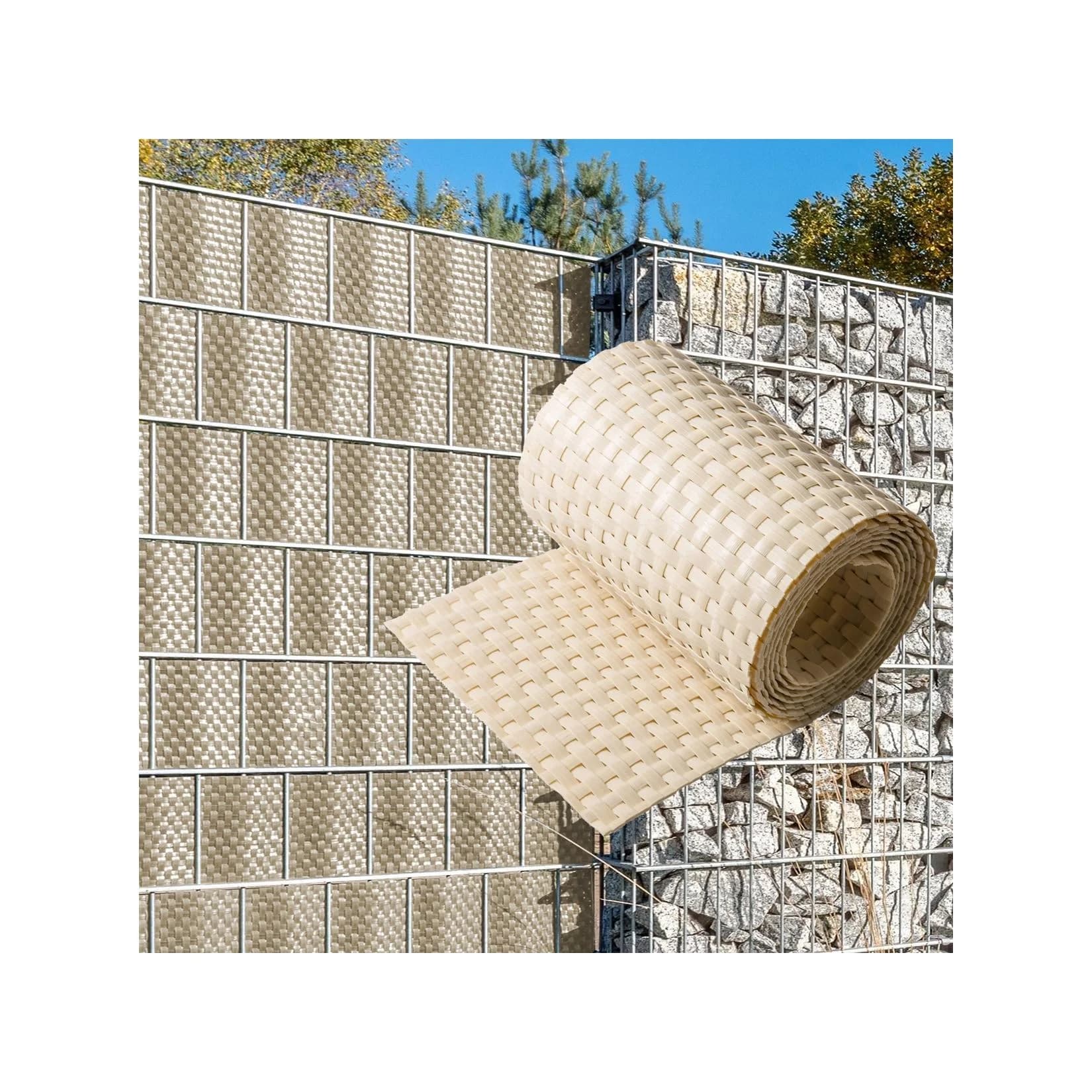 NYVI Polyrattan Sichtschutzstreifen Privafence Beige 6er Pack
