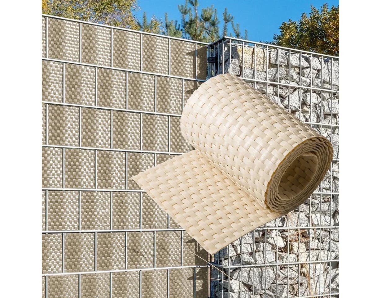 NYVI Sichtschutzstreifen Privafence 255x19 cm Beige HDPE 3D Optik - Bild 3