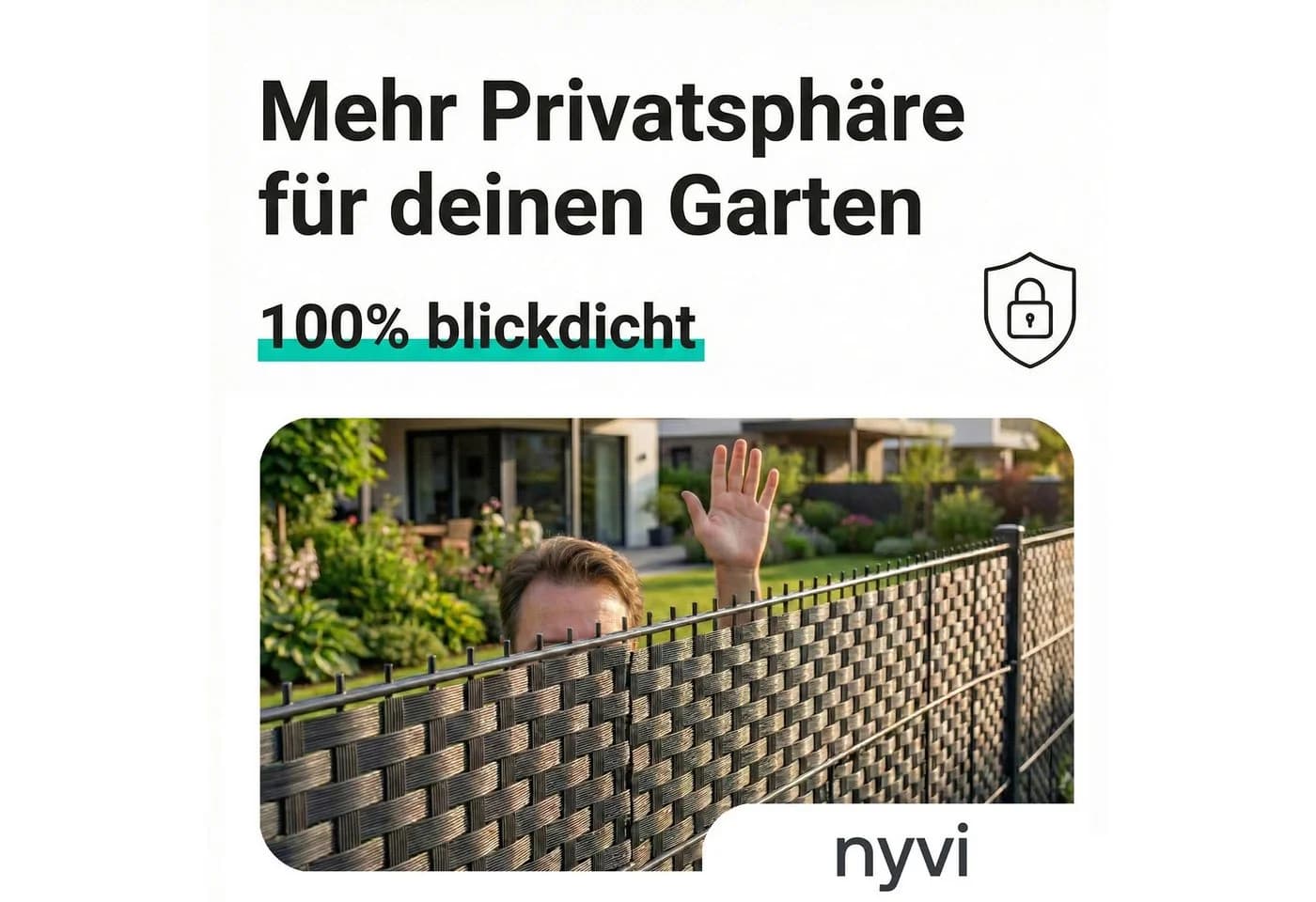 NYVI Sichtschutzstreifen Privafence 255x19 cm Beige HDPE 3D Optik - Bild 5
