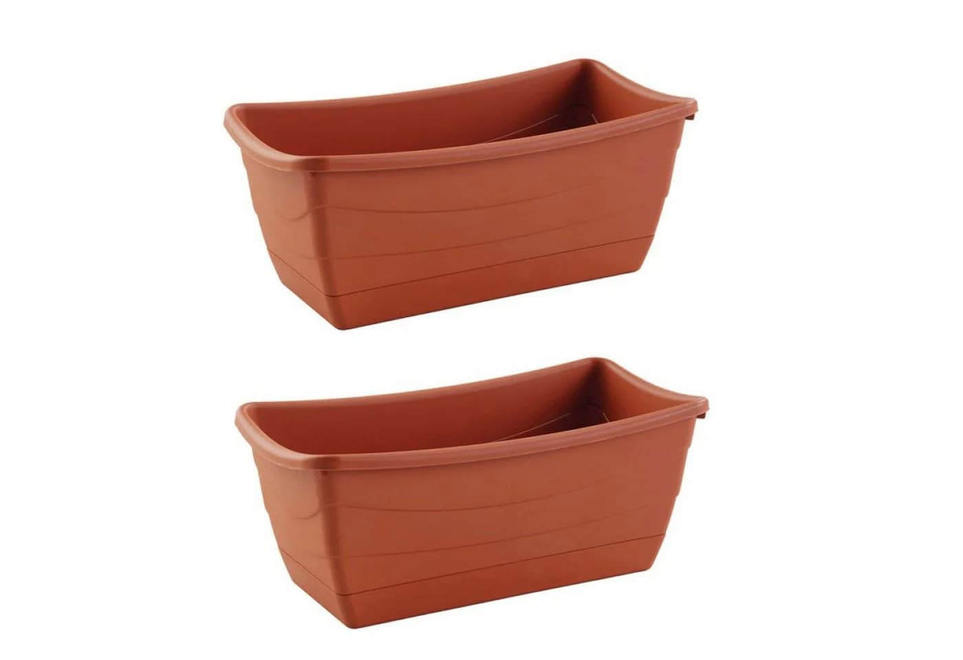 HAC24 Pflanzschale Terracotta Kunststoff 26x13cm 2er Set - Bild 2