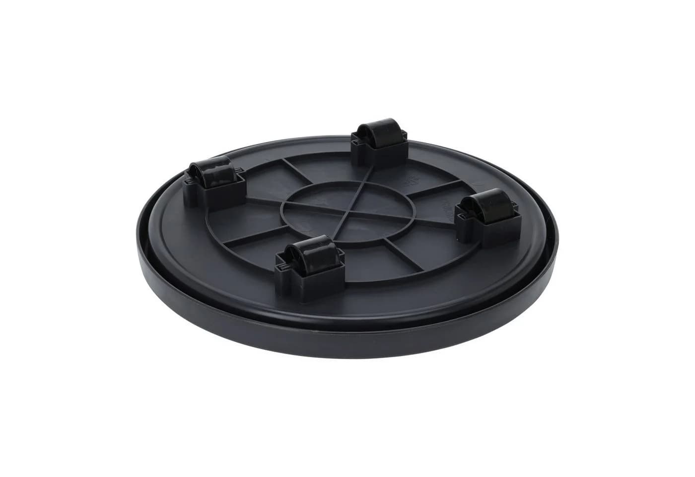 HAC24 Pflanzenroller Rund Ø 35 cm Anthrazit mit 4 Rollen