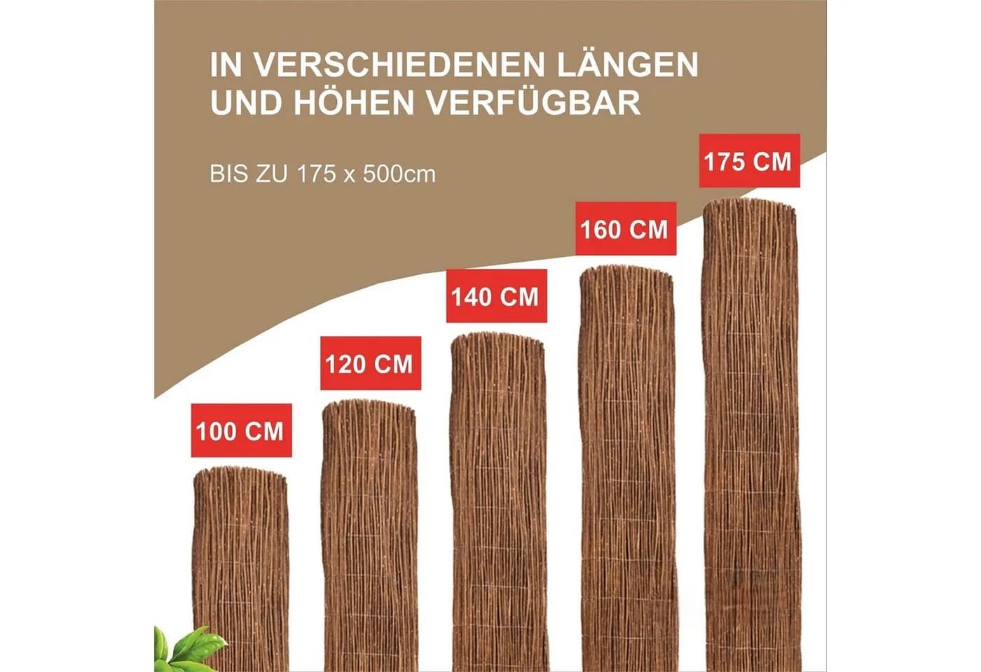 Coradoma Weidenzaun Weidenmatte Sichtschutz Zaun Natur