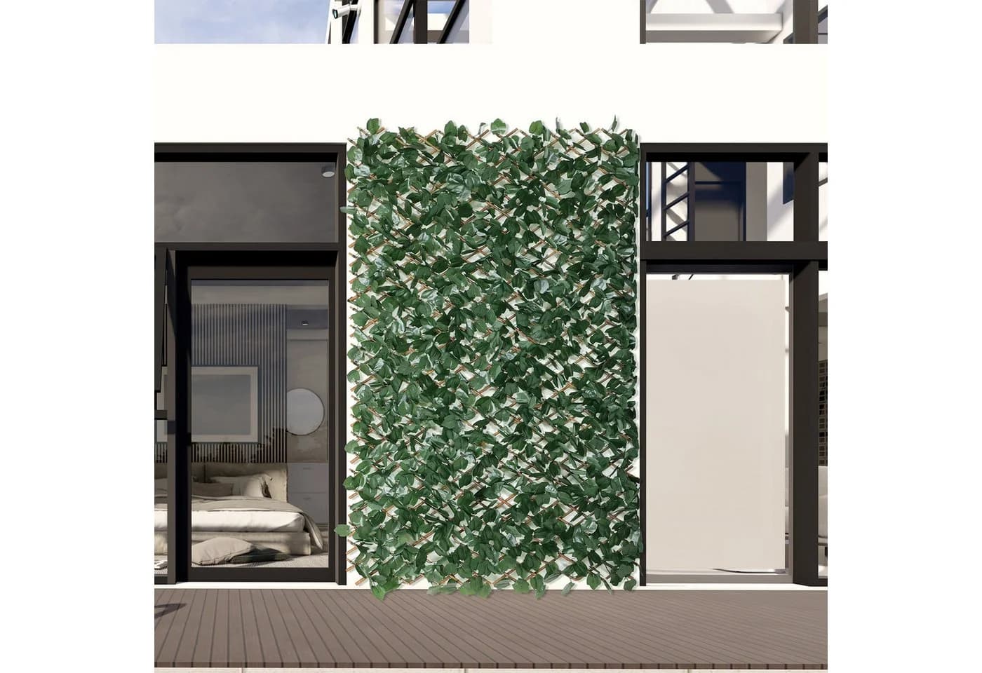 Coradoma Ausziehbarer Weidenzaun mit Echtblatt-Design - Bild 3