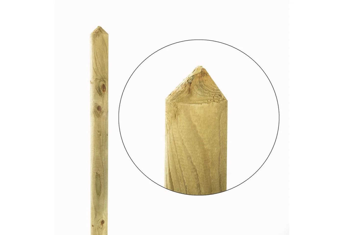 Mega-Holz Zaunlatten-Paket Halbpalisade Kiefer 80cm 40-Stück Grün - Bild 2
