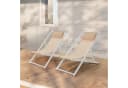 Mondeer Gartenliege Liegestuhl Klappbar 2 St. Weiß/Beige Bild 1