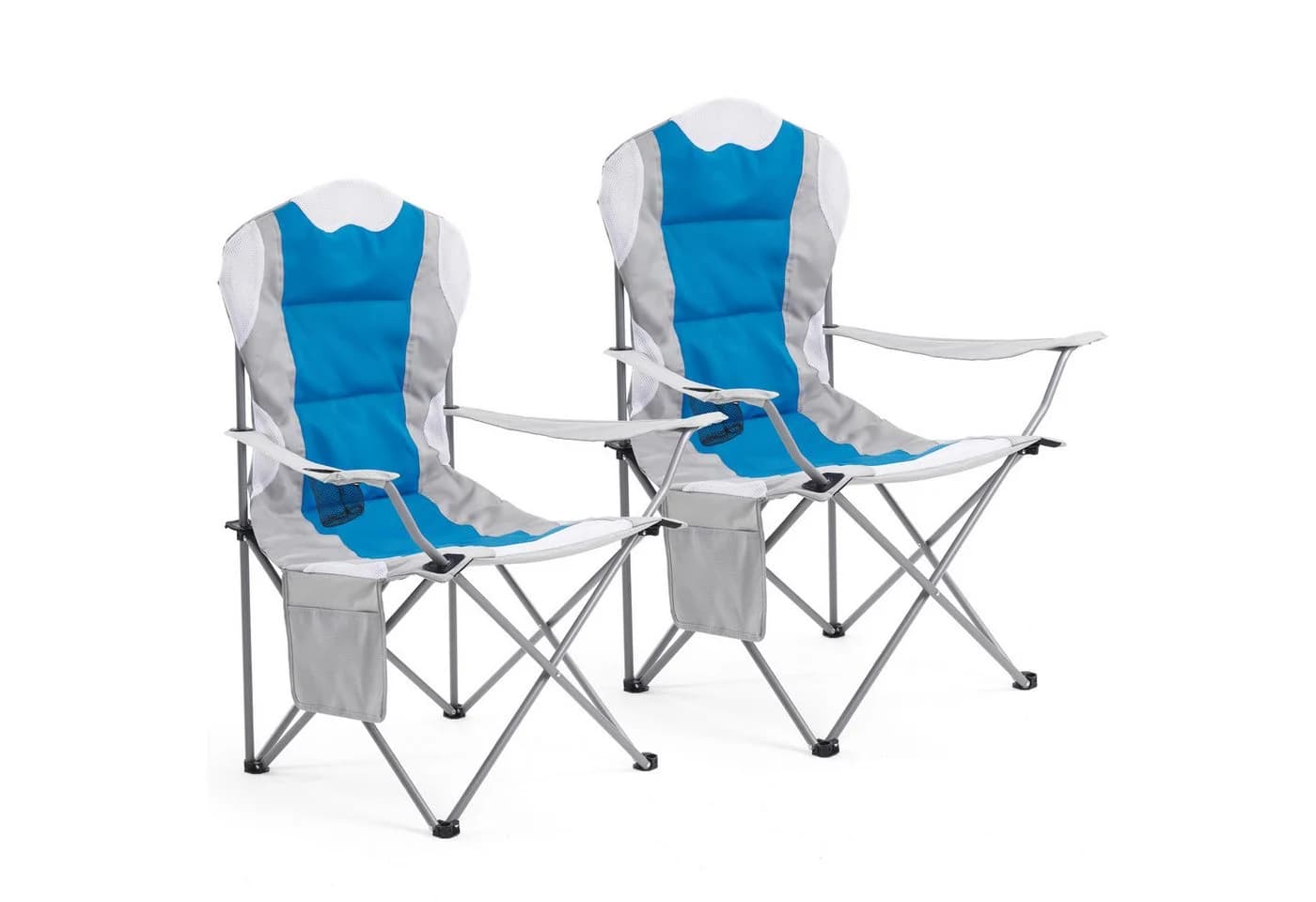 Mondeer Campingstuhl 2er Set Blau Klappstuhl mit Kissen - Bild 2