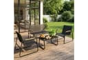 Mondeer Balkonset Gartenmöbel Set 4-tlg Schwarz Mesh-Gewebe Bild 3