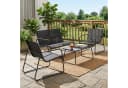 Mondeer Balkonset Gartenmöbel Set 4-tlg Schwarz/Beige Bild 1