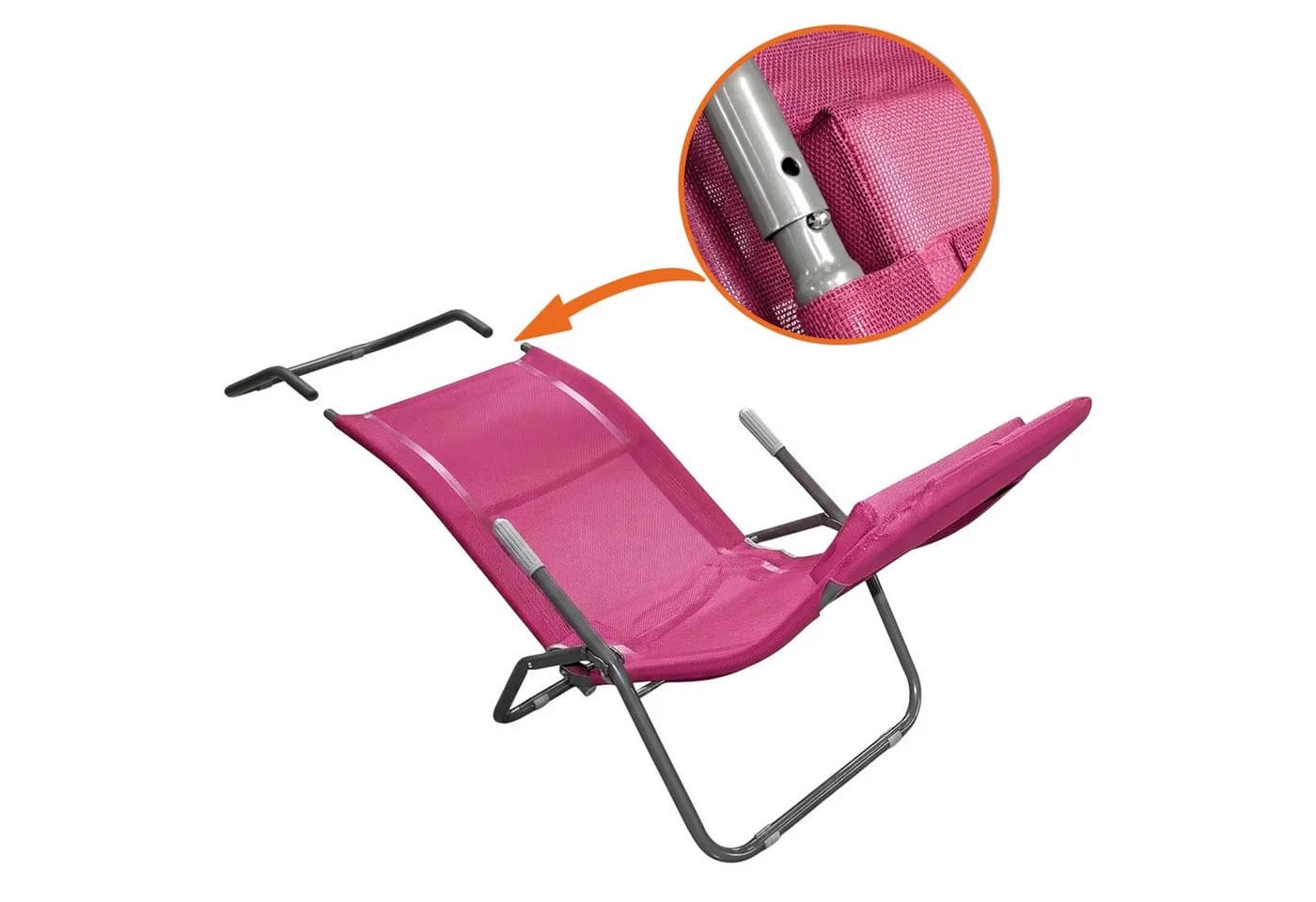 Spetebo Gartenliege Fuchsia Klappbar mit Kopfkissen - Bild 5