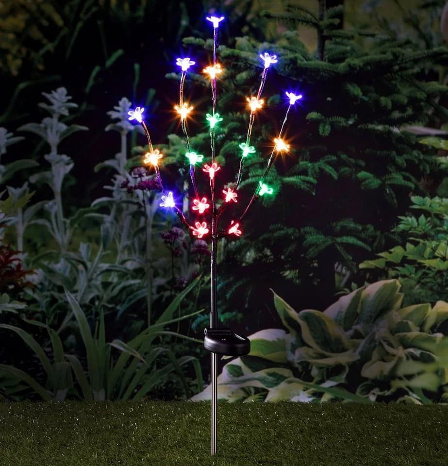 Spetebo LED Solar Kirschblüten Stecker Bunt 80cm Garten Deko - Bild 2