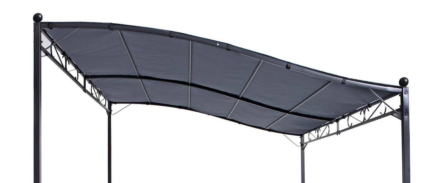 Spetebo Ersatzdach Anbaupavillon Grau 300x250 cm mit Klettverschluss