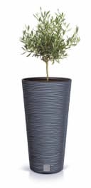 Spetebo Blumentopf Anthrazit Rillen Design Kunststoff Bild 2