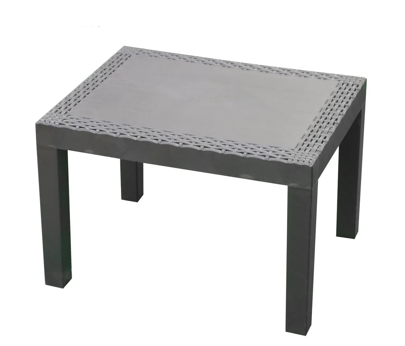 Spetebo Gartentisch Anthrazit Rattan Optik Kunststoff Beistelltisch - Bild 2