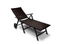 DM-Handel Rollliege Aluminium Rattanliege Braun Bild 3