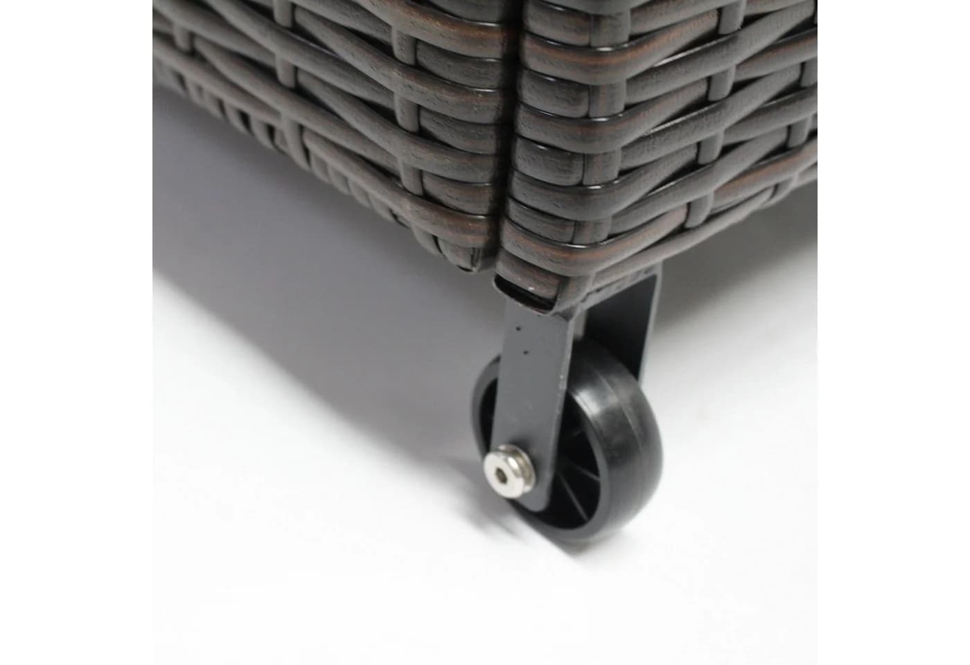 DM-Handel Kissenbox Poly Rattan mit Rädern Grau Braun Beige