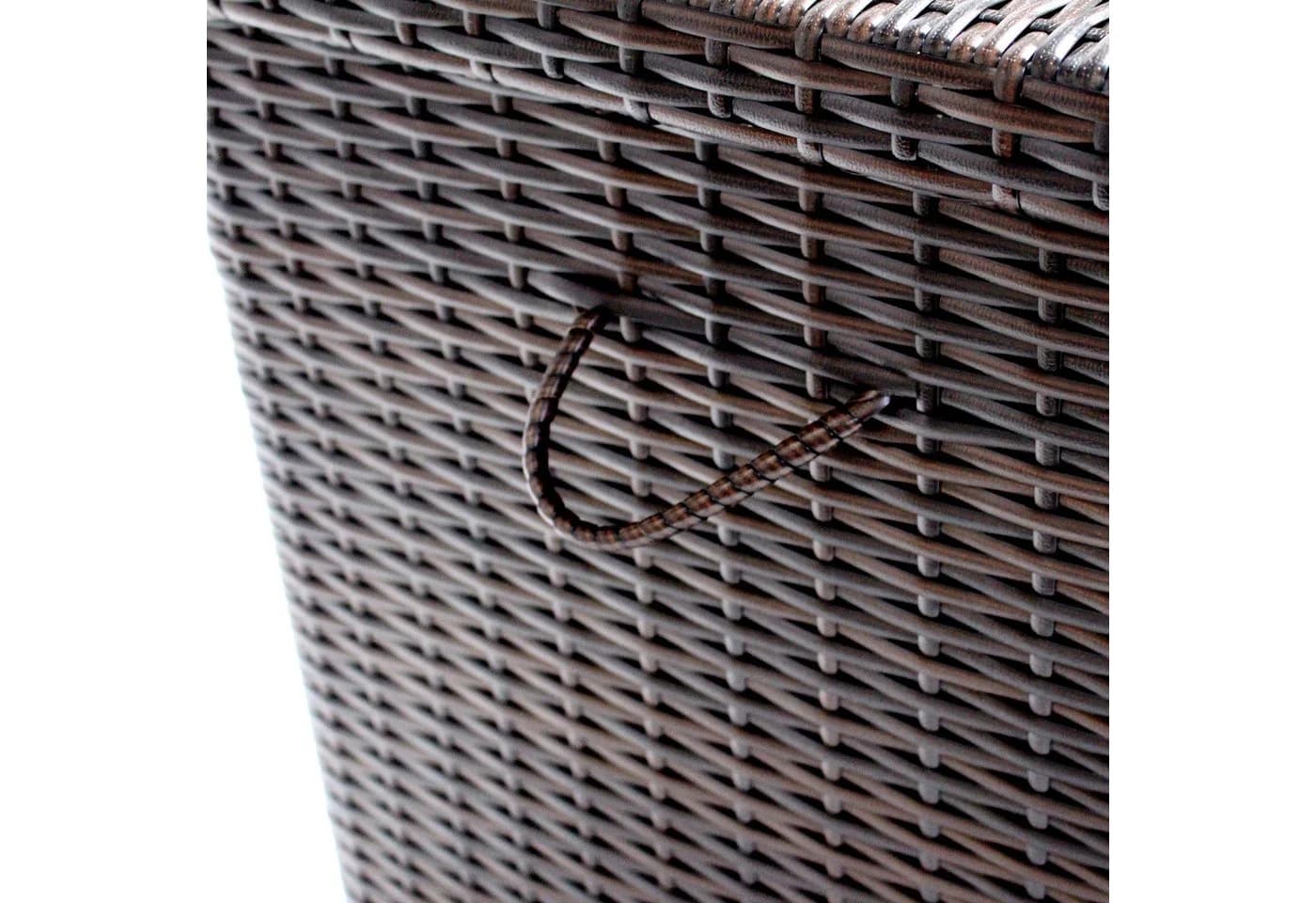 DM-Handel Kissenbox Poly Rattan mit Rädern Grau Braun Beige - Bild 3
