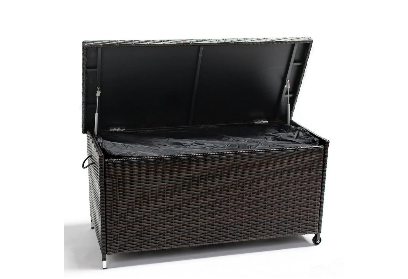 DM-Handel Kissenbox Poly Rattan mit Rädern Grau Braun Beige - Bild 4