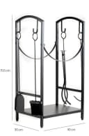 NEUSTEIN Kaminholzregal mit Kaminbesteck Metall Schwarz Bild 4