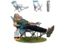 Skandika Campingstuhl Toras grau/blau mit Fußablage & Kopfkissen Bild 2