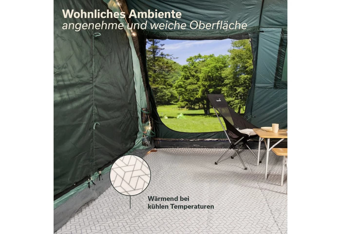 Skandika Zeltteppich Grau Softtouch-Fleece Wasserdicht - Bild 3