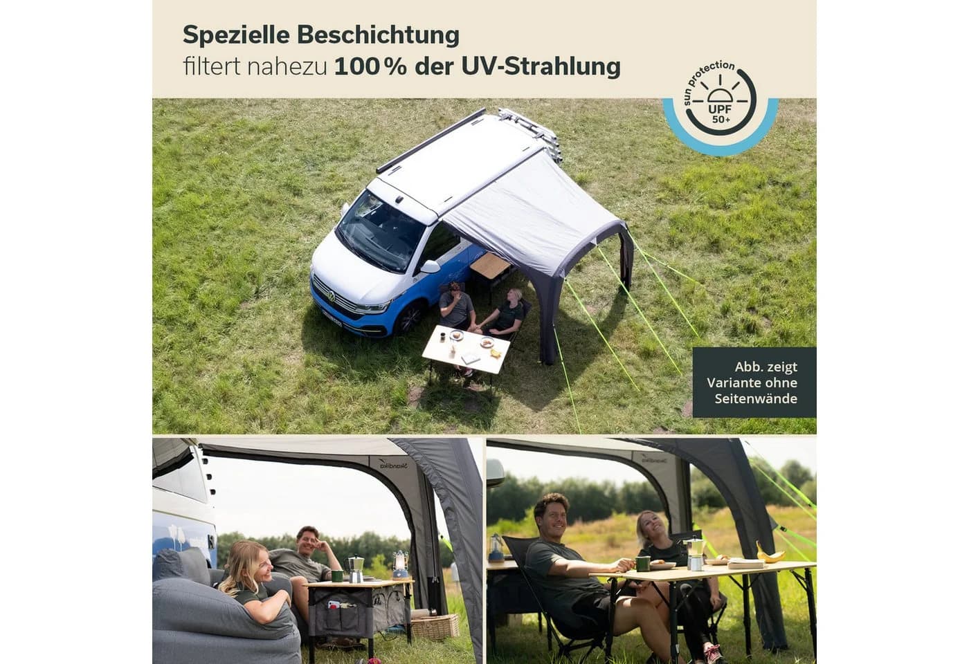 Skandika Vorzelt Vika Air Van 260 mit Seitenwänden Grau - Bild 5