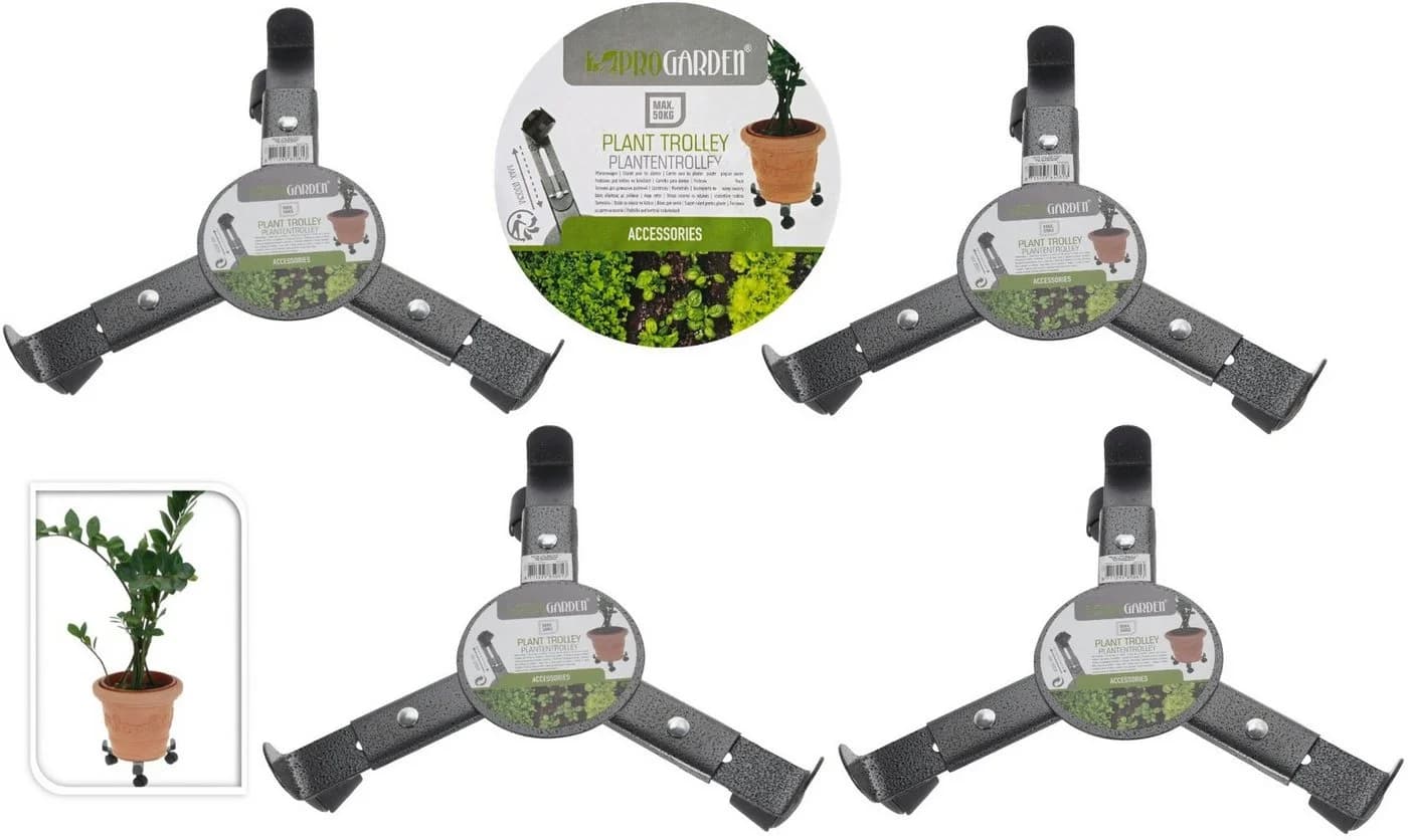 Progarden Pflanzenroller 4er Set Metall Grau 50 kg Tragkraft - Bild 2