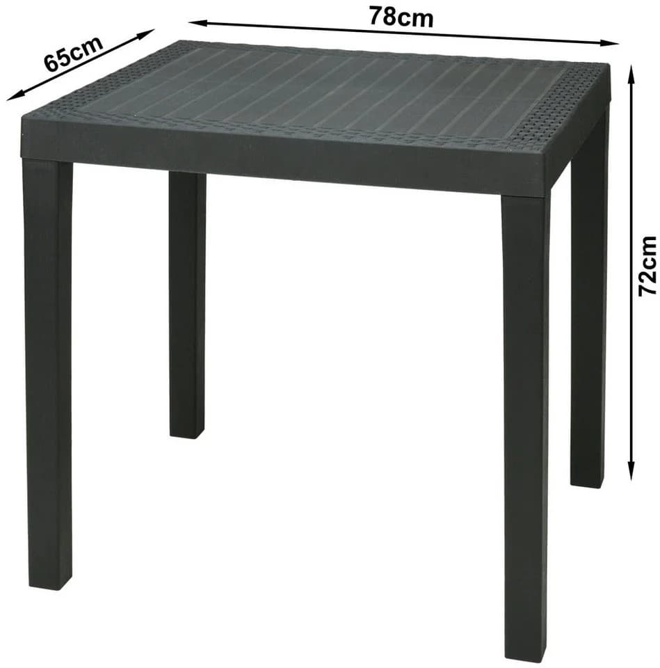 Progarden Gartentisch Anthrazit Rattanoptik Wetterfest