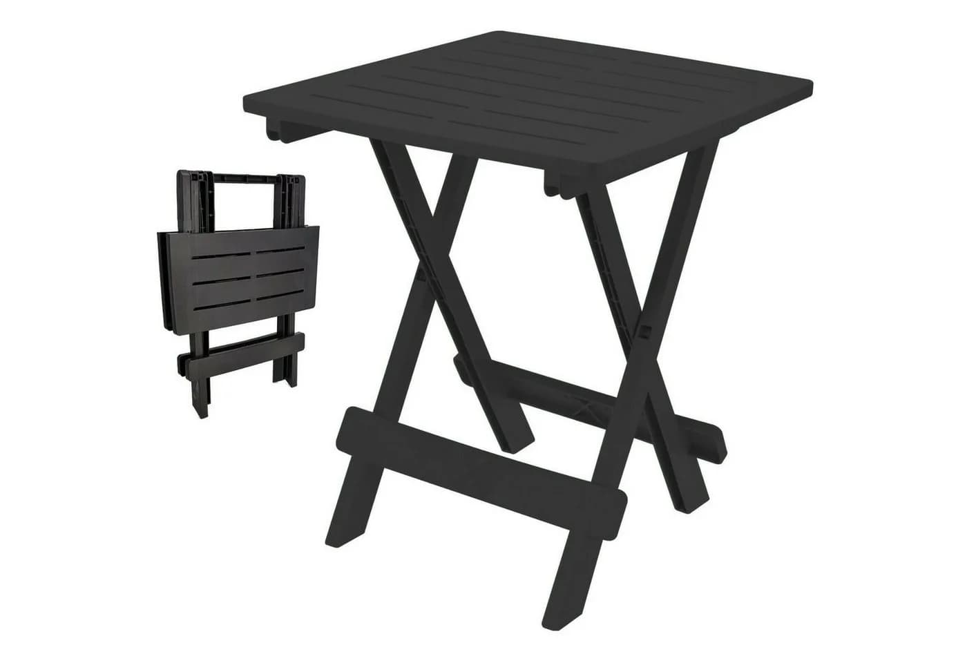 Progarden Klapptisch 2er Set Anthrazit Schwarz Kunststoff