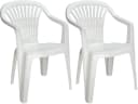Progarden Stapelstuhl Gartenstuhl Weiß 2er Set UV-Beständig Bild 2