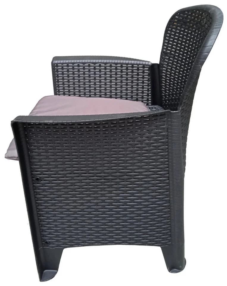 Progarden Gartensessel 2er Set Anthrazit Polypropylen mit Kissen - Bild 4