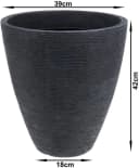 Koopman Blumentopf Kunststoff Anthrazit Geriffelt Bild 1