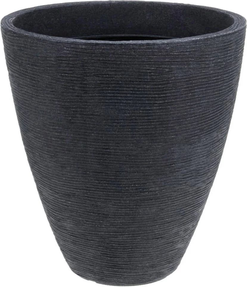 Koopman Blumentopf Kunststoff Anthrazit Geriffelt - Bild 2