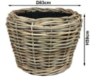 Van der Leeden Blumentopf 130L Pflanzkorb Rattan 83x59cm Drypot Bild 3