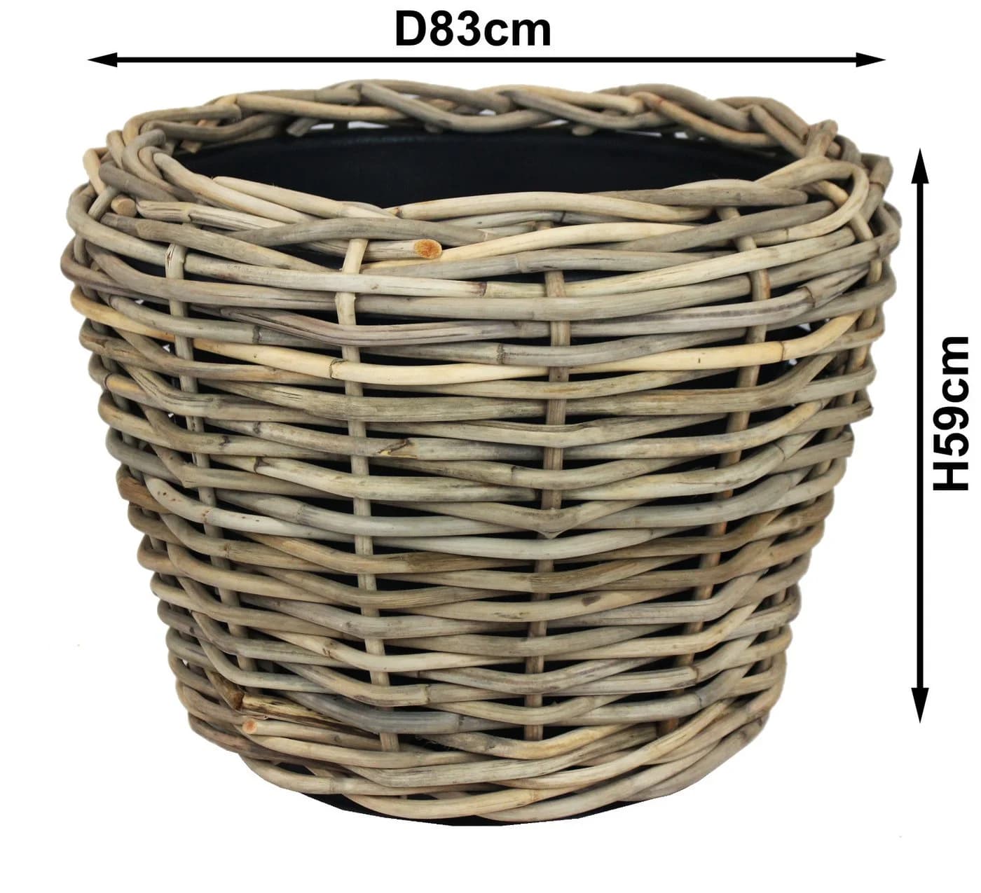 Van der Leeden Blumentopf 130L Pflanzkorb Rattan 83x59cm Drypot - Bild 3