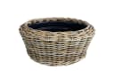 Blumentopf Sylter Korb, Rattan und Kunststoff, Braun und Schwarz Bild 2