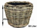 Van der Leeden Pflanzkorb Rattan Braun 60L Indoor Outdoor Bild 3