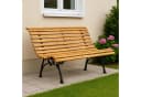 Koopman Gartenbank Parkbank Holz Metall Braun/Schwarz 2-Sitzer Bild 1