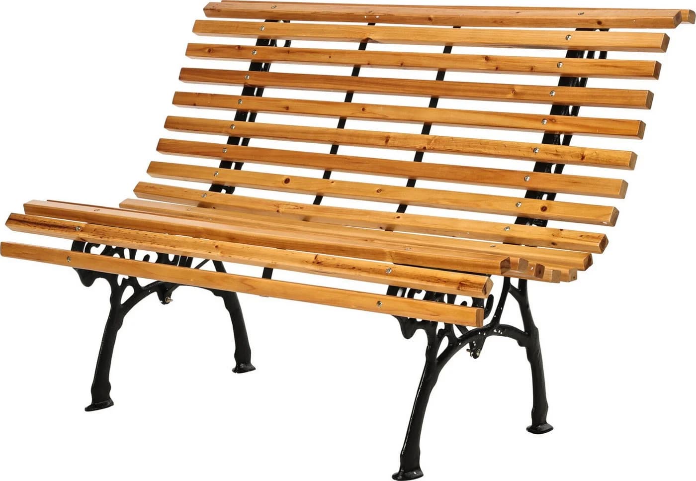 Koopman Gartenbank Parkbank Holz Metall Braun/Schwarz 2-Sitzer - Bild 2