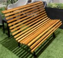 Koopman Gartenbank Parkbank Holz Metall Braun/Schwarz 2-Sitzer Bild 4