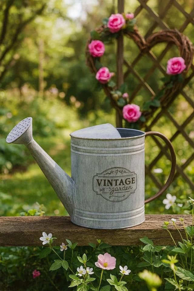 Koopman Gießkanne Vintage Grau Metall Deko