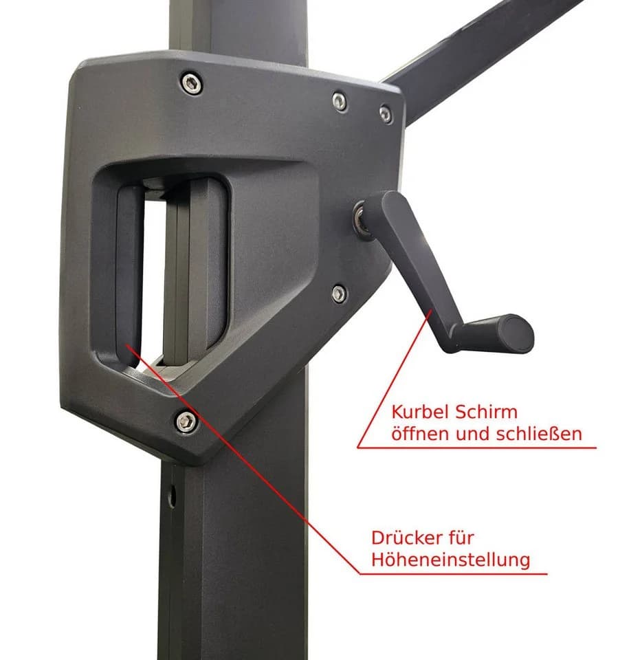 TEICO GROUP Ampelschirm Anthrazit Aluminium Polyester - Bild 5