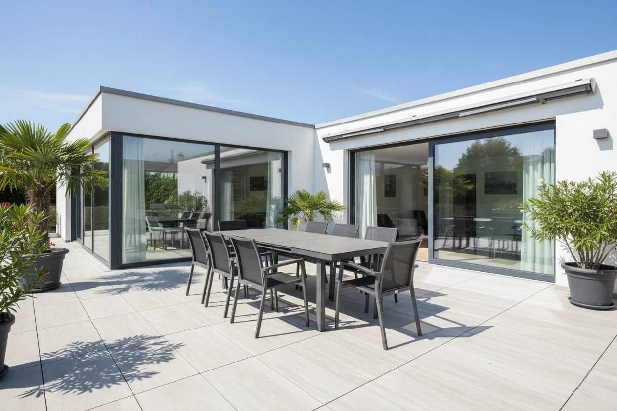 TEICO GROUP Garten-Essgruppe 9-tlg. Anthrazit Aluminium mit stapelbaren Stühlen - Bild 3